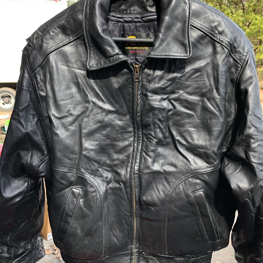 Reed black leather jacket